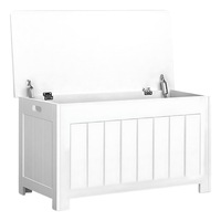 GOMINIMO Wooden Kids Toys Clothes Blanket Chest Storage Box - White