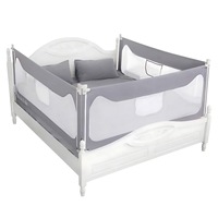 GOMINIMO Height Adjustable 98cm King Size Baby Toddler Safety Rail Bed Guardrail - Grey