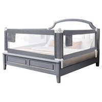 GOMINIMO Height Adjustable 98cm Queen Size Baby Toddler Safety Rail Bed Guardrail - Grey