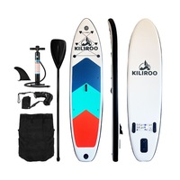 KILIROO Ultralight Inflatable Stand Up Paddle Board Grey, Tiffany Blue and Red