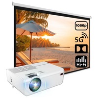 MIRAKLASS Home Portable LED Wifi Video Projector HD 1080p 280 Ansi Lumens White