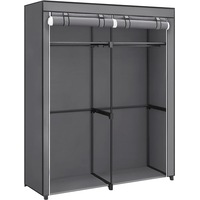 SONGMICS Portable Closet Clothes Wardrobe with Two Adjustable Shelves Grey