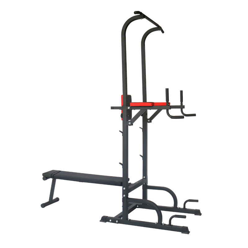 VERPEAK Power Tower Chin Up Bar Push Pull Up Weight Bench Gym Fitness Station