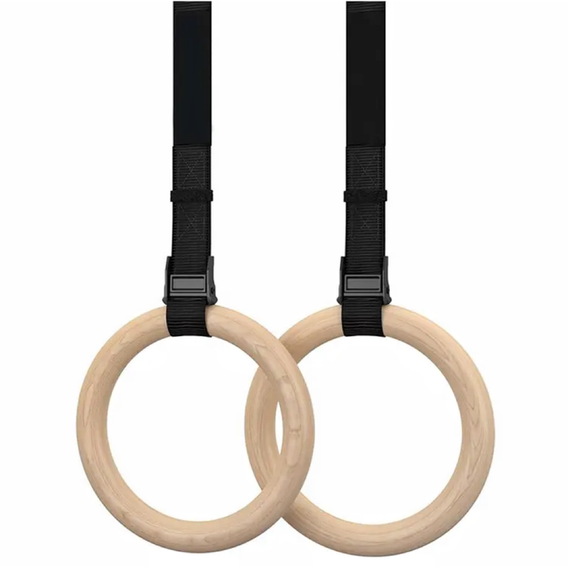 Verpeak Wooden Gymnastic Rings with Adjustable Straps Wooden VP-GYR-101-BK Australia