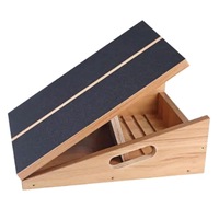 VERPEAK Adjustable Anti-Slip Incline Calf Stretcher Wooden Slant Board - Black and Wood