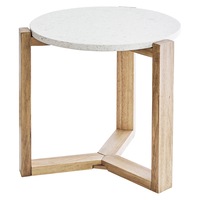 Cooper & Co. Sass 48cm Terrazzo Side Table Oak Base
