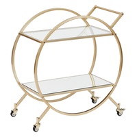 Cooper & Co. Remy Steel Bar Cart With Glass Rack Gold