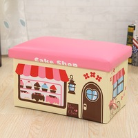 Kids Foldable Storage Stool CAKE SHOP