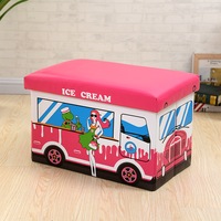 Kids Foldable Storage Stool ICE CREAM