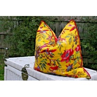 Cushions Retro Style, Vintage Style Floral Cushion Cover, Floral Pillows, Birds and Flowers, Colourful, Pink, Green, Ivory, Black Cushions.