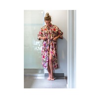 Kimono Cotton Kimono Bathrobe Frida Kimono Kaftan Bird Bathrobe Turkish Bathrobe Cardigan Nightwear Dressing Gown Beach Bikini Summer