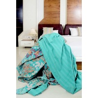 Linen Connections Kantha Quilt Indian Quilt Block Print Quilt Bedspread Bohemian Boho Cotton Throw Quilt Handmade Baby Blanket