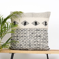 Linen Connections Monochrome Cushion Cover Multi colour Weave 'Shaggy' Beni Ourain Style Cushion Cover - Berber Style Cushion Cover - 019
