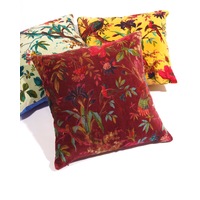 Mexican Painter Velvet Pillow Case, Frida Floral Decorative Cushion, Jungle Plants Mexican Painter Art Garden Country Mexico Muertes Cushion