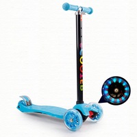 Truboo Kids Scooter T-Bar Kickboard Adjustable Height Frog-Type 3 & 4 Wheels
