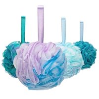 4x Mermaid Loofah Sponge Exfoliating Bath Puff Soft Ball Body Wash Shower