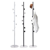 8 Hooks Coat Rack Stand Clothes Hanger Hat Tree Jacket Bag Umbrella Storage Shelf-2 Colours
