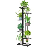 DelSol Plant Stand Metal Multiple Flower Pot Holder Shelf Planter Display Shelving 4/5/6/7 Tier