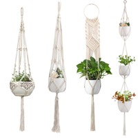 SpringUp Hanging Planter Basket Macrame Plant Flower Pot Holder Hanger Hemp Rope Braided Free Hook