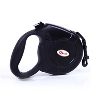 Qttie 8M Long Dog Lead Leash Strong Retractable Extendable Lockable Heavy Duty Black