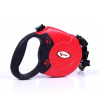 Qttie 8M Long Dog Lead Leash Strong Retractable Extendable Lockable Heavy Duty Red