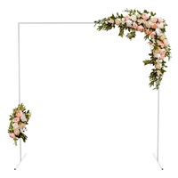 SpringUp 2x2M White Metal Square Adjustable Wedding Arch Backdrop Flower Stand for Party Decoration