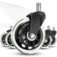 Vivva 3 inch 5pcs Rollerblade Office Desk Chair Wheels Replacement Rolling Caster Grip Ring