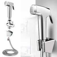 Vivva - 4Pcs Silver Bidet Douche Toilet Spray Shattaf Shower Head Hose Sprayer Kit Hand