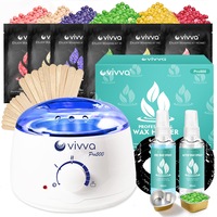 VIVVA Wax Warmer Heater Hard Wax Bean Hair Removal Waxing Machine Kit 1200g Wax Bean Beads - White