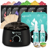 VIVVA Wax Warmer Heater Hard Wax Bean Hair Removal Waxing Machine Kit 600g Wax Bean Beads - Black