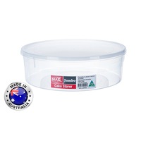 2 x Cake Container Clear Plastic Round Food Storage Holder Tub Australian Made