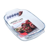 2 x Glass Baking Dish Oven Safe Bakeware Pan Tray Pasta Casserole Serveware 2L