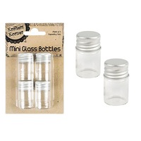 20x Mini Glass Bottle Screw Lid Lab Craft Lolly Wish Note Container Vial Jar 5ML