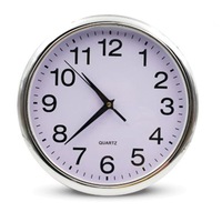 2x Silent Sweep Round Wall Mount Quartz Clock Analogue Home Kitchen Decor Gift