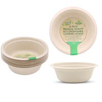 30 x Eco Disposable Round Catering Bowls Biodegradable Dinner Party Salad Bowls