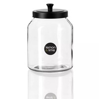3L Glass Jar Kitchen Food Pantry Cookie Lolly Storage Container Black Lid