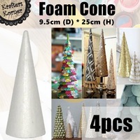4pcs Foam Cone Craft Christmas Tree Xmas Decorations Art Supplies Shapes 25cm
