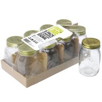 8 x 550ml Preserving Glass Jars Lid Conserve Jam Jar Chutney Food Favors Conserve
