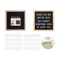 Letter Board 25x25cm Wooden Frame Message Note Memo Teaching Black Menu Display