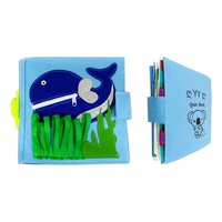 10Pages! Felt Quiet Soft Activity Busy Book educational Toddler Puzzle Hands on Game Montessori Toy First Handmade DIY Preschool Whale Baby Kids