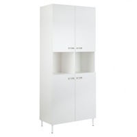 Maestro Furniture Ashley Collection 10-Cube Display Bookcase With 4-Doors - White