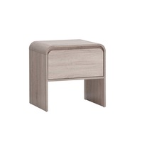 Design Square Ernest Wooden Bedside Nightstand Side Table W/ 1-Drawer Oak