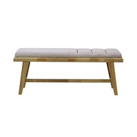 6IXTY Malmo Scandinavian Fabric Dining Bench Wooden Frame - Light Dusk