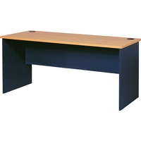 Mantone Straight Office Work Desk - 150cm - Select Beech/Ironstone