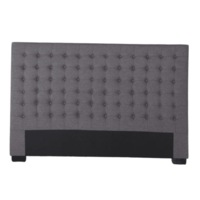 Bed Head King Charcoal Headboard Upholstery Fabric Tufted Buttons
