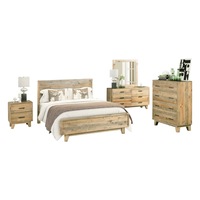 Rustic Timber 4 pcs Queen Bedroom Suite
