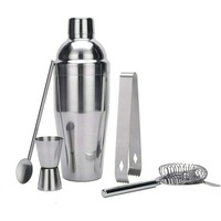 Ozoffer 5 pcs Cocktail Shaker Set Maker Mixer Martini Bar Strainer Bartender Kit