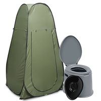 6L Outdoor Portable Toilet for Camping Caravan Boating with Privacy Green Tent