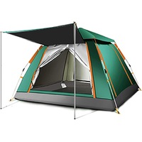 Outdoor Foldable Automatic Tent, 3-4 People Beach Rainproof and Quick-Opening Tent, Thick Rainproof Tent, Foldable Outdoor Camping Tent, Portable Family Tent