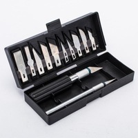 Ozoffer 12PCS Hobby Knife Blade Craft Cutter Knife Set With Case Blade Cutter Art